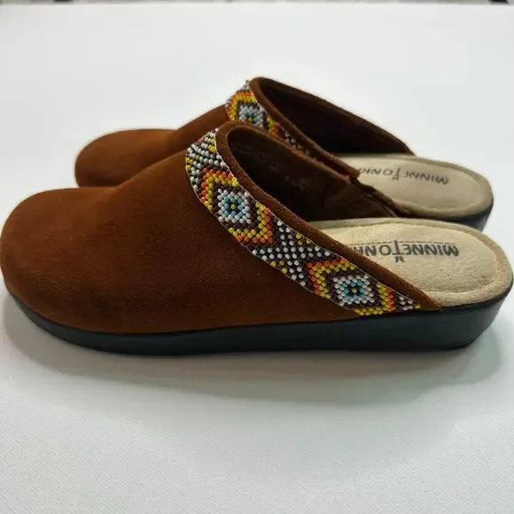 Minnetonka Suede Clogs with Beading - Picture 5 of 7